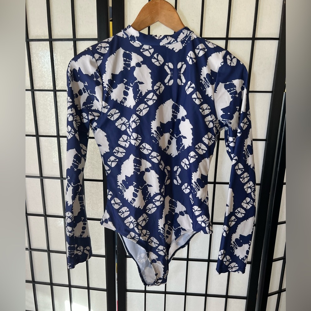Graphic Zipper Back Surfing Swimsuit
